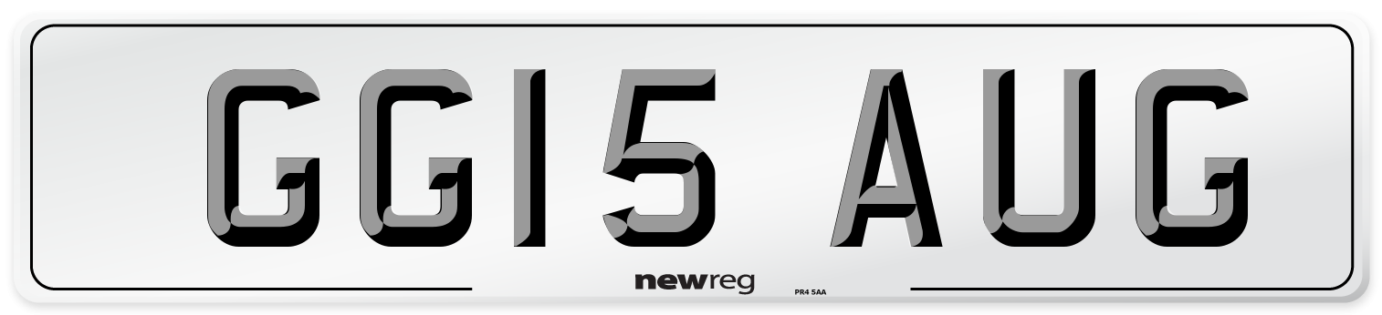 GG15 AUG Number Plate from New Reg